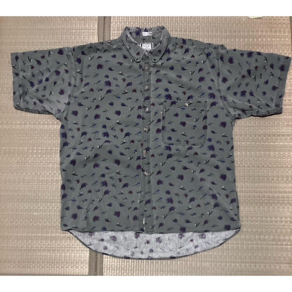 Vintage Windsor Fishing Lure Button Up Men’s Large Shirt